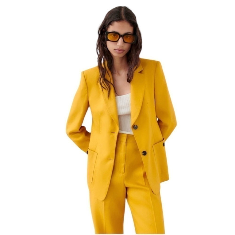 New ZARA Patch Pocket Linen Jacket